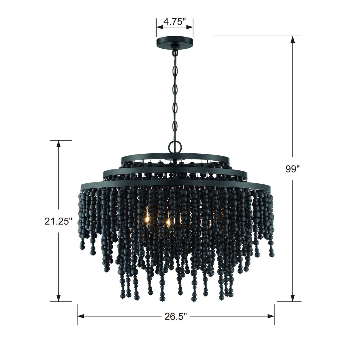 Poppy 6 Light Forged Bronze Chandelier POP-A5076-FB