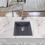 Nantucket Sinks 17" Single Bowl Undermount Granite Composite Bar-Prep Sink Titanium