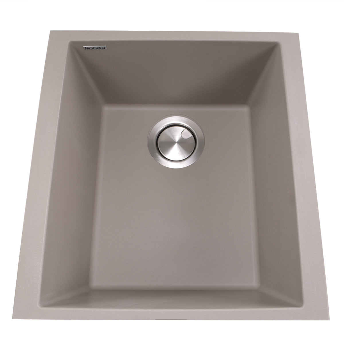 Nantucket Sinks 17" Single Bowl Undermount Granite Composite Bar-Prep Sink Truffle