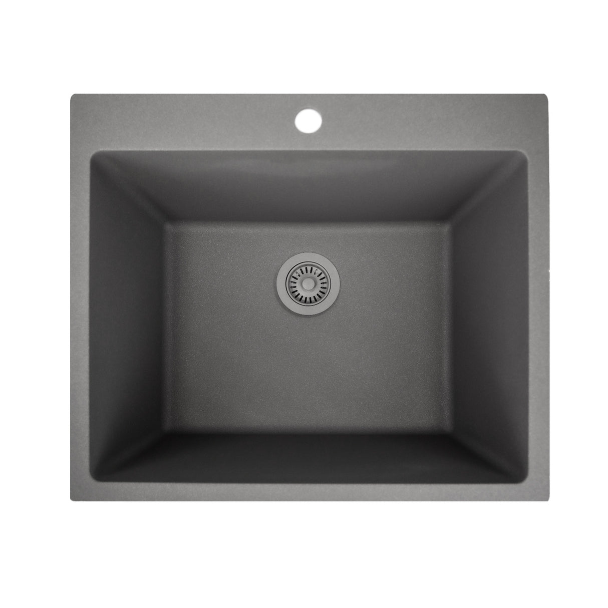 Nantucket Sinks Single Bowl Dual-mount Granite Composite Laundry Sink Titanium