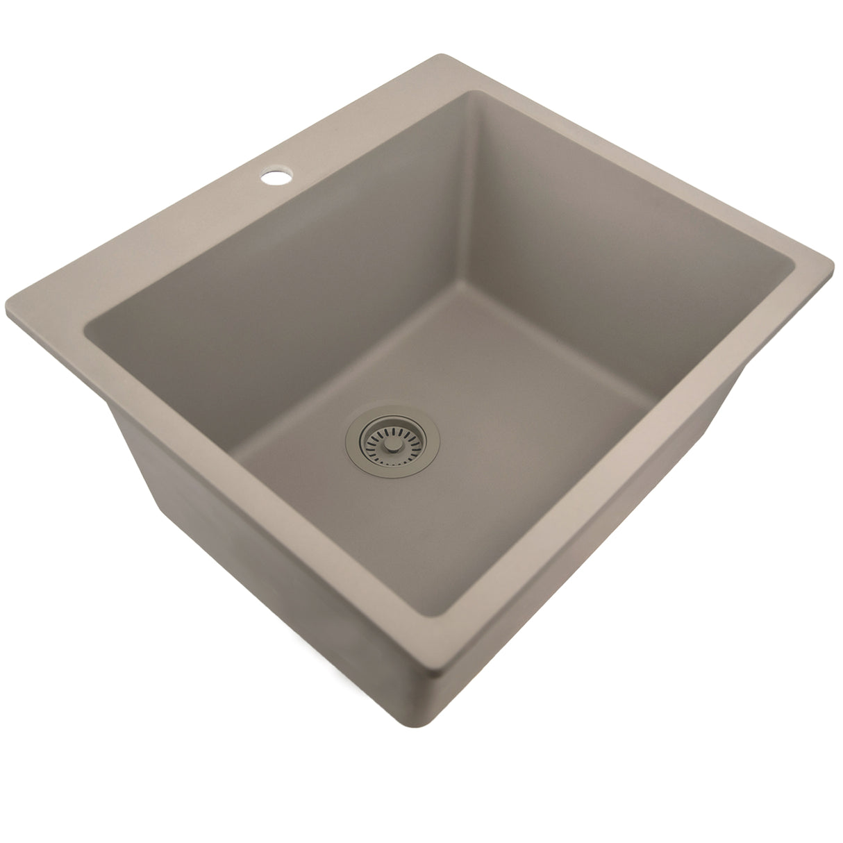 Nantucket Sinks Single Bowl Dual-mount Granite Composite Laundry Sink Truffle
