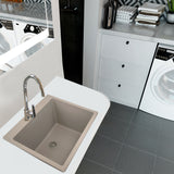 Nantucket Sinks Single Bowl Dual-mount Granite Composite Laundry Sink Truffle