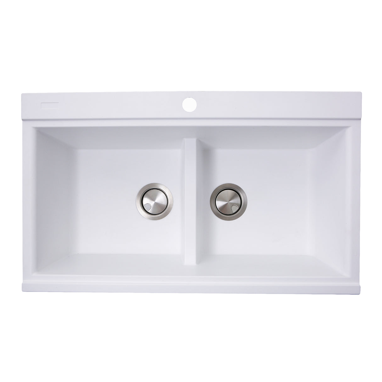 Nantucket Sinks Large Double Bowl Prep Station Topmount Granite Composite White