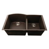 Nantucket Sinks 60/40 Double Bowl Undermount Granite Composite Brown