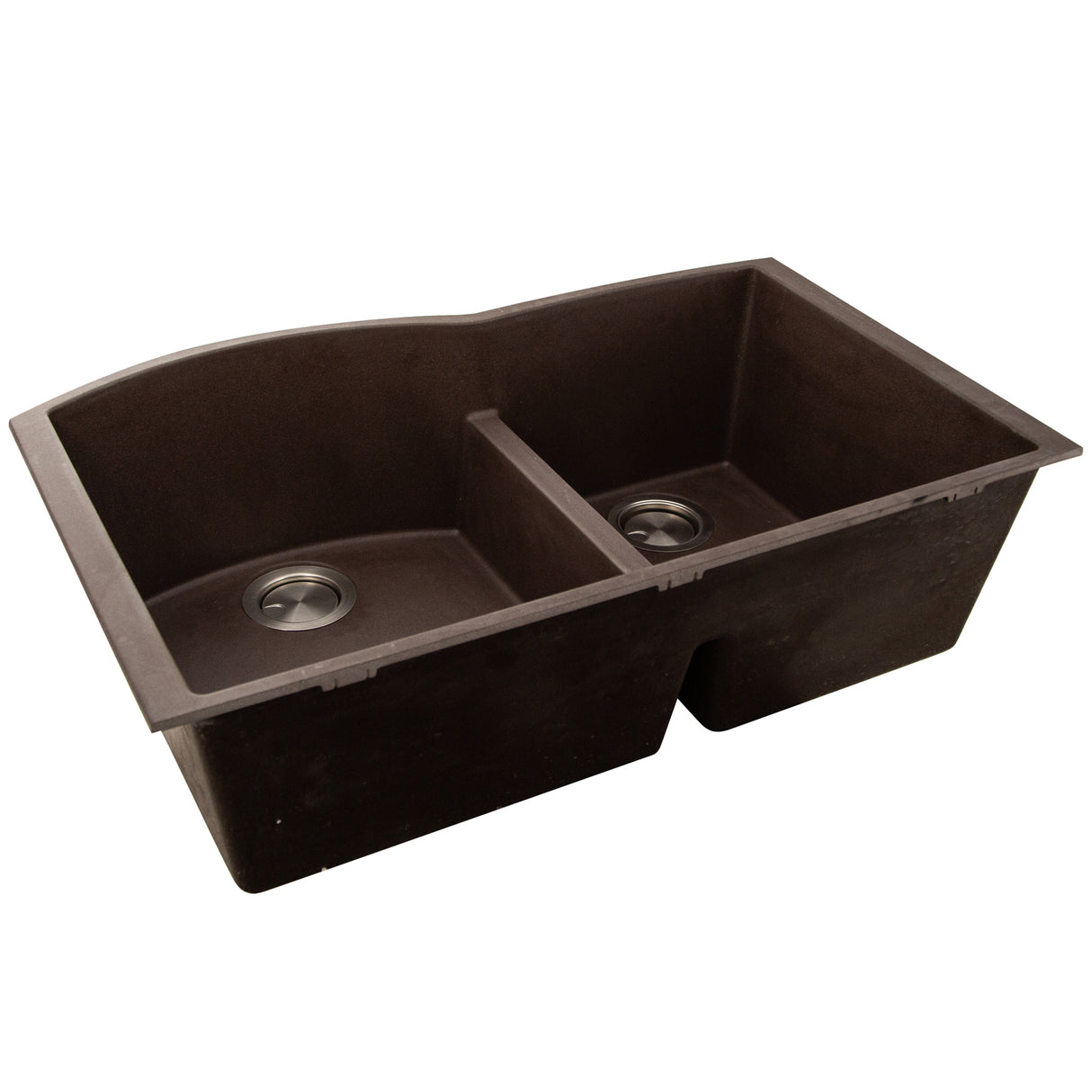 Nantucket Sinks 60/40 Double Bowl Undermount Granite Composite Brown