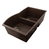 Nantucket Sinks 60/40 Double Bowl Undermount Granite Composite Brown