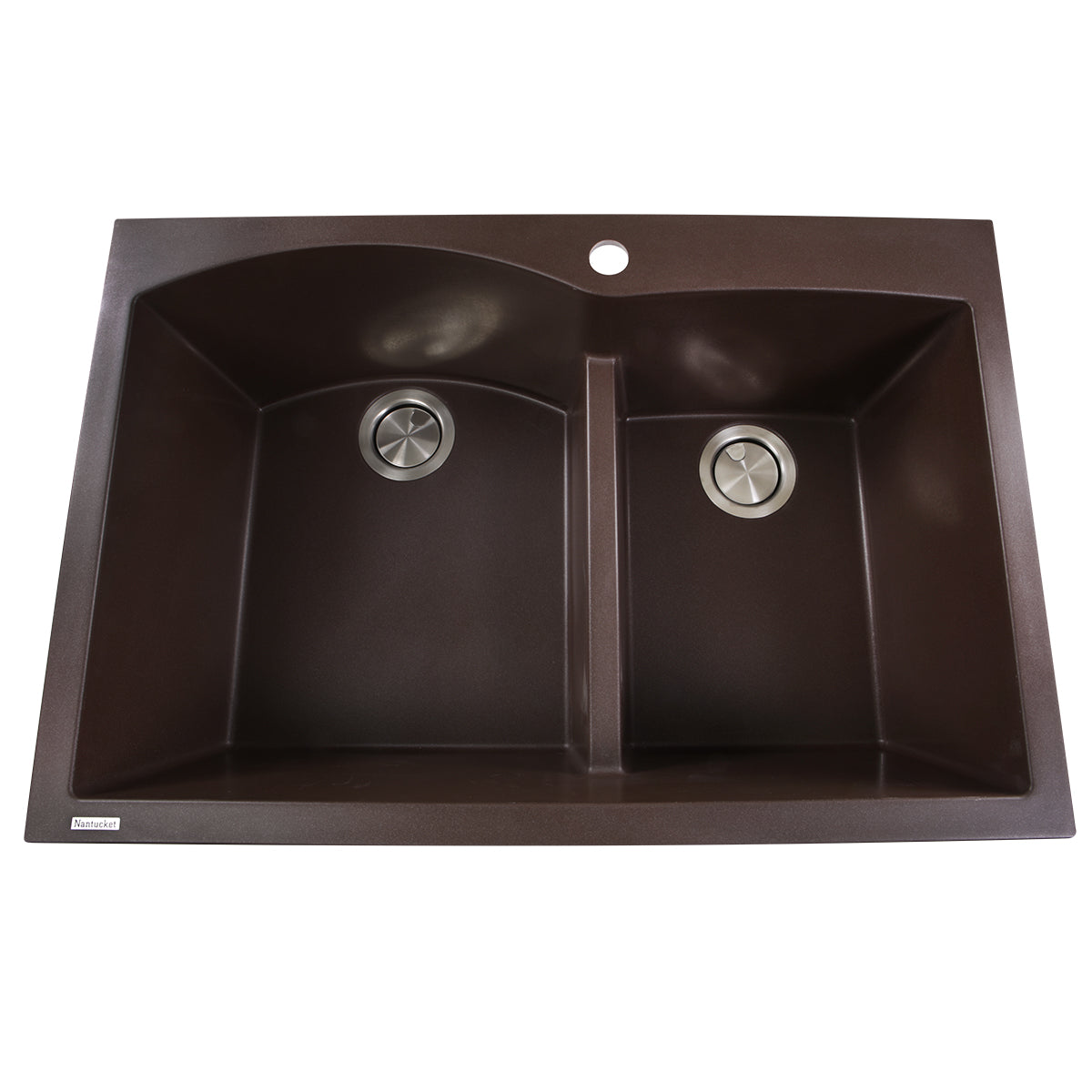 Nantucket Sinks 60/40 Double Bowl Dual-mount Granite Composite Brown