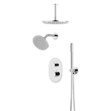 Artos Opera Thermostatic Shower Trim Kit with Wall & Ceiling Mount Shower Head, Hand Shower in Chrome – Wide Control Trim Style – PS108CH