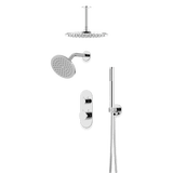Artos Opera Thermostatic Shower Trim Kit with Wall & Ceiling Mount Shower Head, Hand Shower in Chrome – Wide Control Trim Style – PS108CH