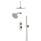 Artos Opera Thermostatic Shower Trim Kit with Wall & Ceiling Mount Shower Head, Hand Shower in Polished Nickel – Wide Control Trim Style – PS108PN