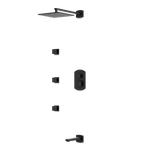 Artos Transitional Thermostatic Shower Trim Kit with Wall Mount Shower Head, Body Jets, Tub Filler in Matte Black – PS114BK