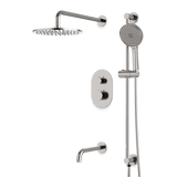 Artos Opera Thermostatic Shower Trim Kit with Hand Shower on Slide Bar, Tub Filler in Brushed Nickel – Wide Control Trim Style – PS116BN