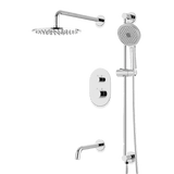 Artos Opera Thermostatic Shower Trim Kit with Hand Shower on Slide Bar, Tub Filler in Chrome – Wide Control Trim Style – PS116CH