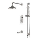 Artos Classic Thermostatic Shower Trim Kit with Hand Shower on Slide Bar, Tub Filler in Brushed Nickel – Wide Control Trim Style – PS116DCLBN