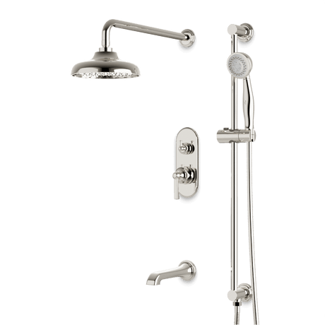 Artos Classic Thermostatic Shower Trim Kit with Hand Shower on Slide Bar, Tub Filler in Polished Nickel – Wide Control Trim Style – PS116DCLPN