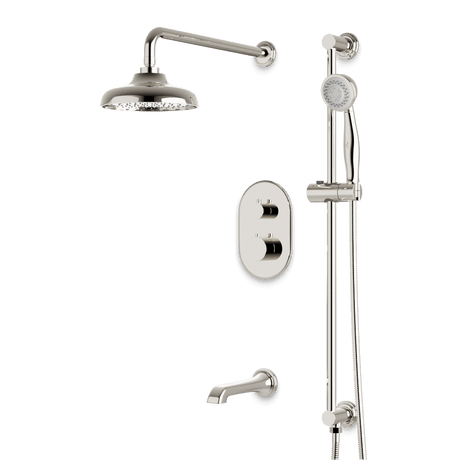 Artos Classic Thermostatic Shower Trim Kit with Hand Shower on Slide Bar, Tub Filler in Polished Nickel – Wide Control Trim Style – PS116DCLPN