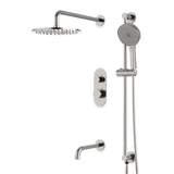 Artos Opera Thermostatic Shower Trim Kit with Hand Shower on Slide Bar, Tub Filler in Brushed Nickel – Wide Control Trim Style – PS116BN