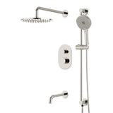 Artos Opera Thermostatic Shower Trim Kit with Hand Shower on Slide Bar, Tub Filler in Polished Nickel – Wide Control Trim Style – PS116PN