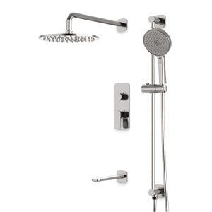 Artos Harmony Thermostatic Shower Trim Kit with Hand Shower on Slide Bar, Tub Filler in Brushed Nickel – 8