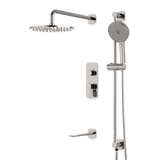 Artos Harmony Thermostatic Shower Trim Kit with Hand Shower on Slide Bar, Tub Filler in Brushed Nickel – 12" Shower Head Size – PS116W12TRBN