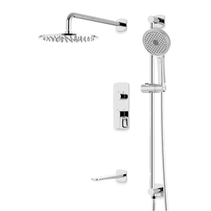 Artos Harmony Thermostatic Shower Trim Kit with Hand Shower on Slide Bar, Tub Filler in Chrome – 8