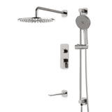 Artos Harmony Thermostatic Shower Trim Kit with Hand Shower on Slide Bar, Tub Filler in Brushed Nickel – 8" Shower Head Size – PS116W8TRBN