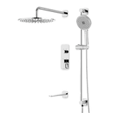 Artos Harmony Thermostatic Shower Trim Kit with Hand Shower on Slide Bar, Tub Filler in Chrome – 12" Shower Head Size – PS116W12TRCH