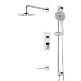 Artos Harmony Thermostatic Shower Trim Kit with Hand Shower on Slide Bar, Tub Filler in Chrome – 8" Shower Head Size – PS116W8TRCH