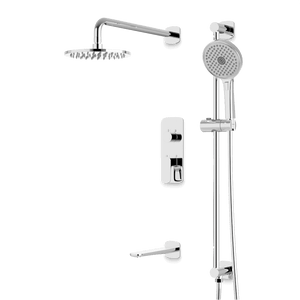 Artos Harmony Thermostatic Shower Trim Kit with Hand Shower on Slide Bar, Tub Filler in Chrome – 12" Shower Head Size – PS116W12TRCH