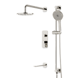 Artos Harmony Thermostatic Shower Trim Kit with Hand Shower on Slide Bar, Tub Filler in Polished Nickel – 8" Shower Head Size – PS116W8TRPN