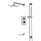 Artos Otella Thermostatic Shower Trim Kit with Hand Shower on Slide Bar, Tub Filler in Brushed Nickel – Wide Control Trim Style – PS117BN