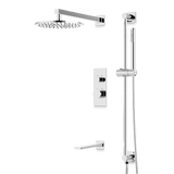 Artos Otella Thermostatic Shower Trim Kit with Hand Shower on Slide Bar, Tub Filler in Chrome – Wide Control Trim Style – PS117CH