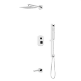 Artos Transitional Thermostatic Shower Trim Kit with Wall Mount Shower Head, Hand Shower on Slide Bar, Tub Filler in Chrome – PS118CH