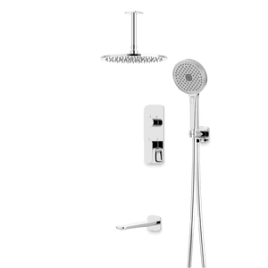 Artos Harmony Thermostatic Shower Trim Kit with Hand Shower, Tub Filler in Chrome – 8" Shower Head Size – PS120W8TRCH