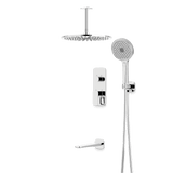 Artos Harmony Thermostatic Shower Trim Kit with Hand Shower, Tub Filler in Chrome – 12" Shower Head Size – PS120W12TRCH