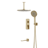 Artos Harmony Thermostatic Shower Trim Kit with Hand Shower, Tub Filler in Satin Brass – 12" Shower Head Size – PS120W12TRSB