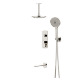 Artos Harmony Thermostatic Shower Trim Kit with Hand Shower, Tub Filler in Polished Nickel – 8" Shower Head Size – PS120W8TRPN