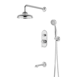 Artos Classic Thermostatic Shower Trim Kit with Hand Shower, Tub Filler in Chrome – Wide Control Trim Style – PS120DCLCH