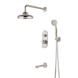 Artos Classic Thermostatic Shower Trim Kit with Hand Shower, Tub Filler in Polished Nickel – Wide Control Trim Style – PS120DCLPN