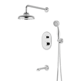 Artos Classic Thermostatic Shower Trim Kit with Hand Shower, Tub Filler in Chrome – Wide Control Trim Style – PS120DCLCH