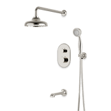 Artos Classic Thermostatic Shower Trim Kit with Hand Shower, Tub Filler in Polished Nickel – Wide Control Trim Style – PS120DCLPN