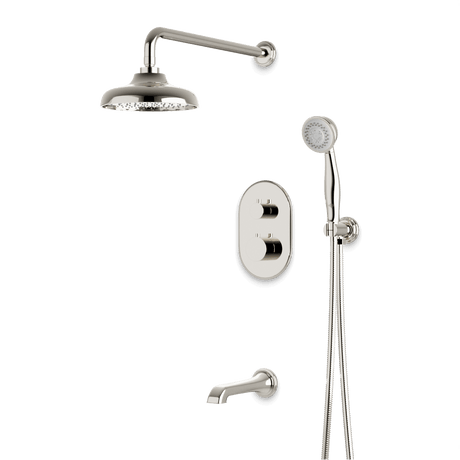 Artos Classic Thermostatic Shower Trim Kit with Hand Shower, Tub Filler in Polished Nickel – Wide Control Trim Style – PS120DCLPN