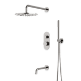 Artos Opera Thermostatic Shower Trim Kit with Hand Shower, Tub Filler in Brushed Nickel – Wide Control Trim Style – PS120BN