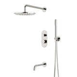 Artos Opera Thermostatic Shower Trim Kit with Hand Shower, Tub Filler in Polished Nickel – Wide Control Trim Style – PS120PN