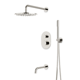 Artos Opera Thermostatic Shower Trim Kit with Hand Shower, Tub Filler in Polished Nickel – Wide Control Trim Style – PS120PN