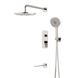 Artos Harmony Thermostatic Shower Trim Kit with Hand Shower, Tub Filler in Polished Nickel – 12" Shower Head Size – PS120W12TRPN