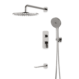 Artos Harmony Thermostatic Shower Trim Kit with Hand Shower, Tub Filler in Brushed Nickel – 12" Shower Head Size – PS120W12TRBN