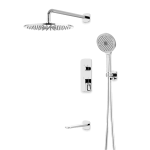 Artos Harmony Thermostatic Shower Trim Kit with Hand Shower, Tub Filler in Chrome – 8" Shower Head Size – PS120W8TRCH
