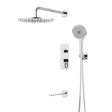 Artos Harmony Thermostatic Shower Trim Kit with Hand Shower, Tub Filler in Chrome – 12" Shower Head Size – PS120W12TRCH