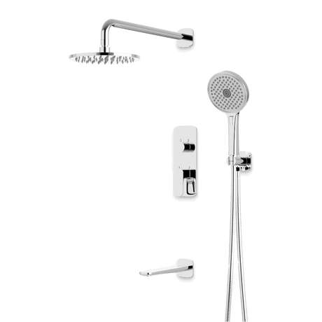 Artos Harmony Thermostatic Shower Trim Kit with Hand Shower, Tub Filler in Chrome – 8" Shower Head Size – PS120W8TRCH